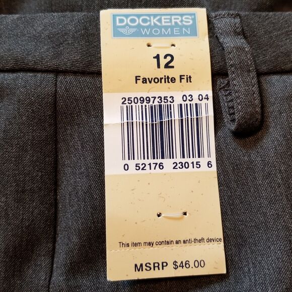 Dockers Stain Defender Women's Size 12 Pleated Grey Dress Pants Favorite Fit - Picture 6 of 9
